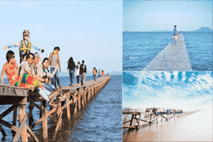 Đi ĐIỆP SƠN đừng quên ghé CÂY CẦU GỖ GIỮA BIỂN cực chất